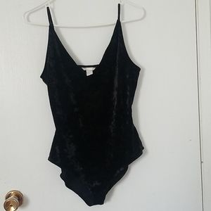 H&M black velvet bodysuit